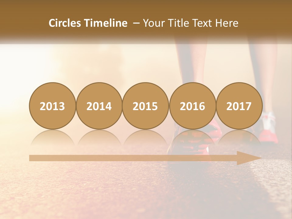 A Woman's Feet In Running Shoes On A Road PowerPoint Template