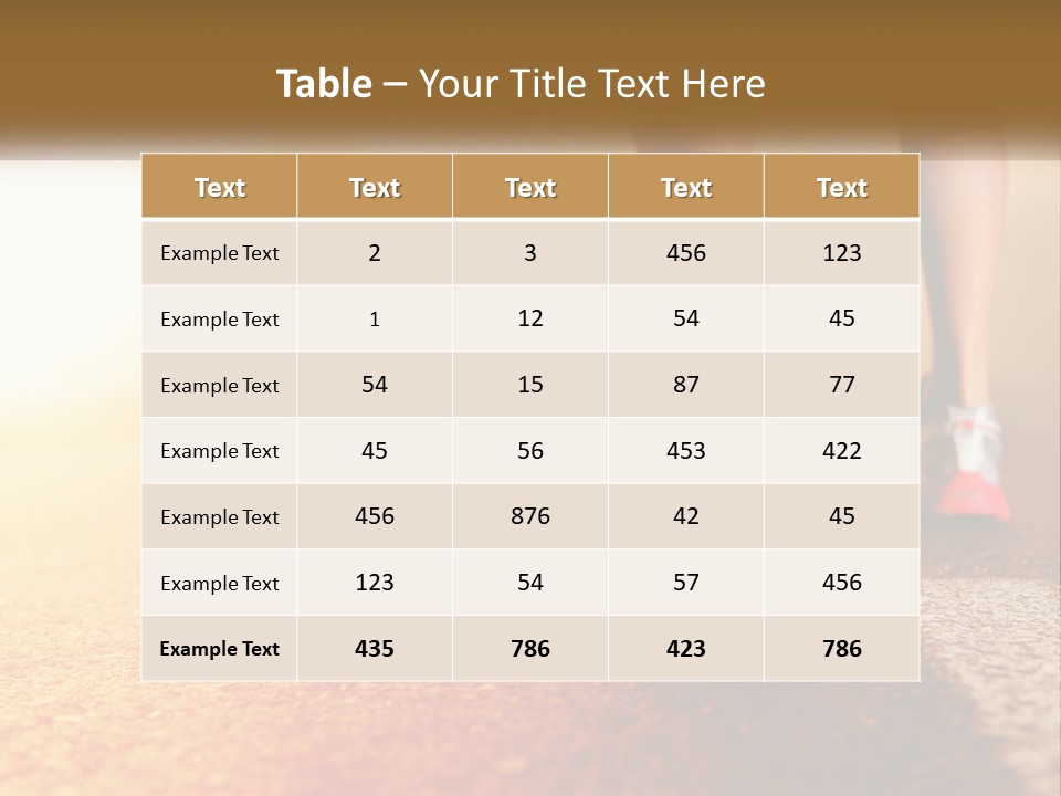 A Woman's Feet In Running Shoes On A Road PowerPoint Template