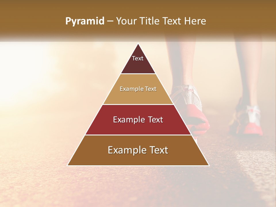 A Woman's Feet In Running Shoes On A Road PowerPoint Template