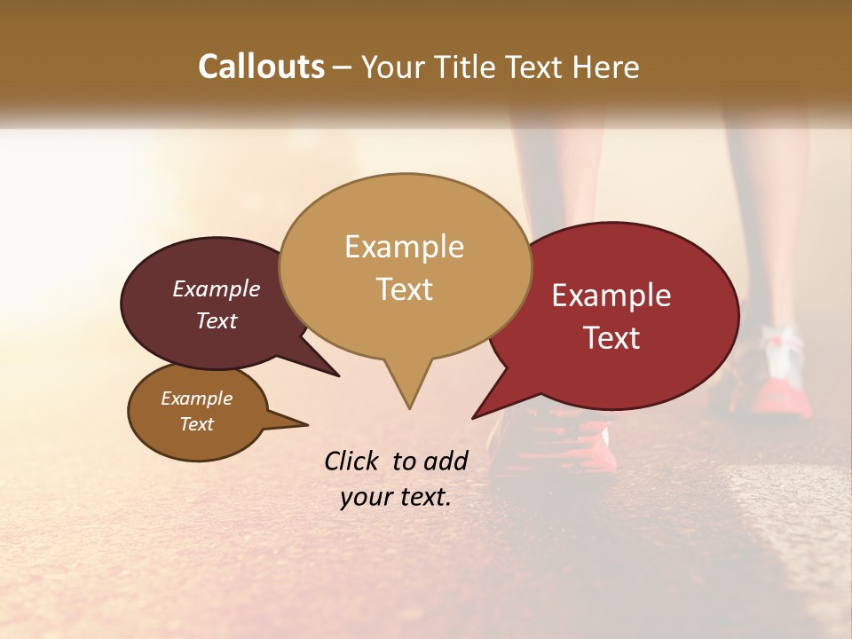 A Woman's Feet In Running Shoes On A Road PowerPoint Template