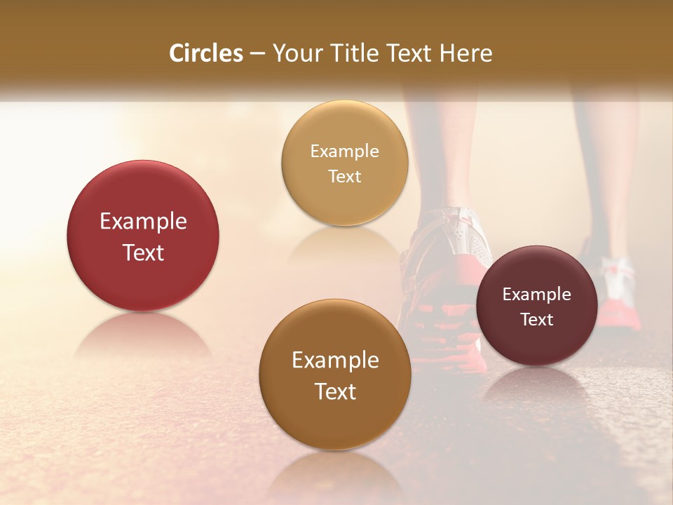 A Woman's Feet In Running Shoes On A Road PowerPoint Template