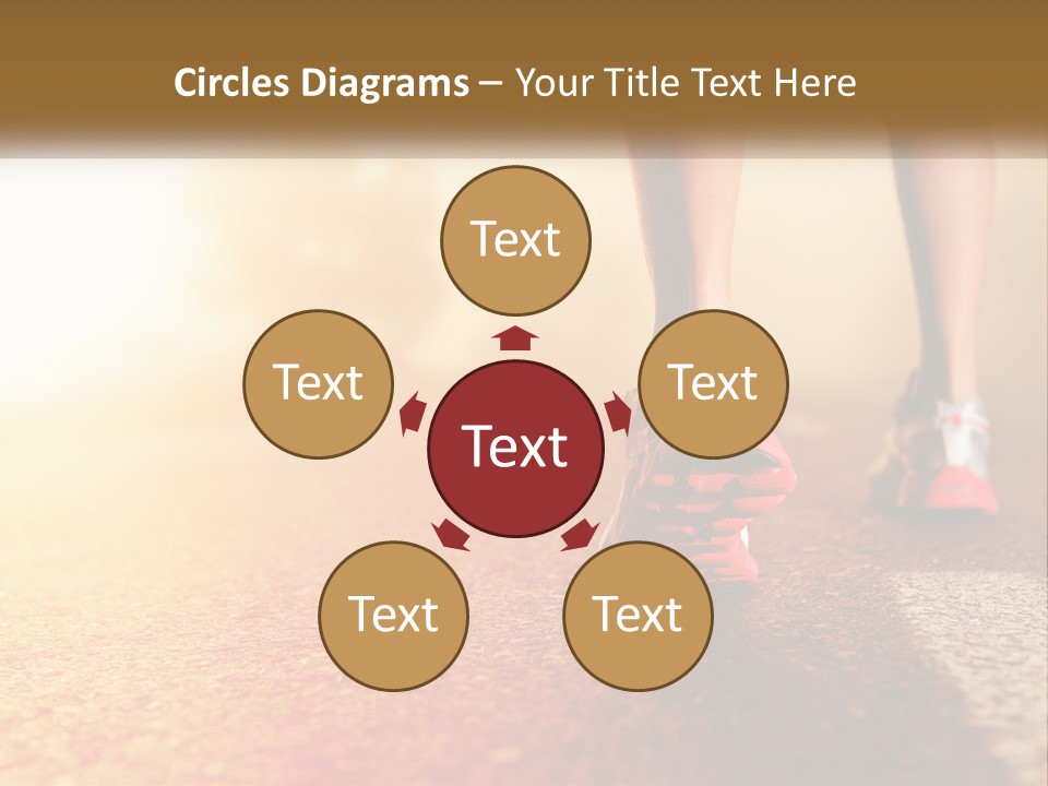 A Woman's Feet In Running Shoes On A Road PowerPoint Template