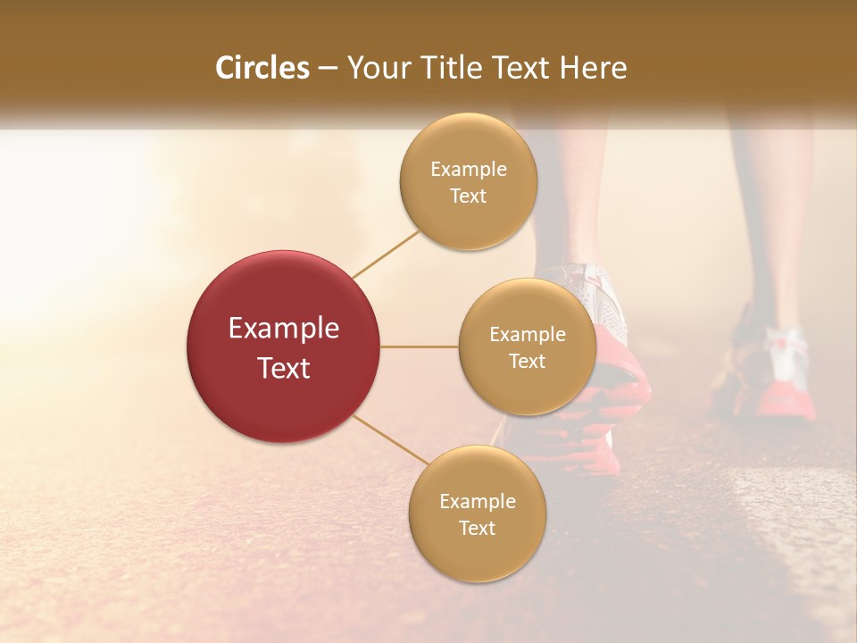 A Woman's Feet In Running Shoes On A Road PowerPoint Template