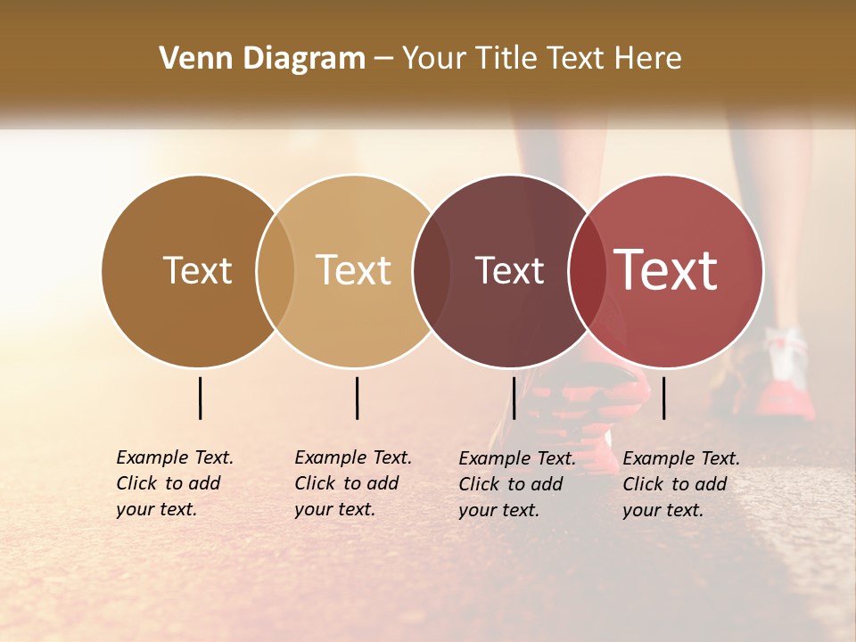 A Woman's Feet In Running Shoes On A Road PowerPoint Template