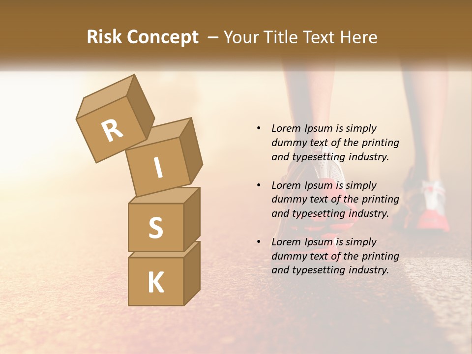 A Woman's Feet In Running Shoes On A Road PowerPoint Template