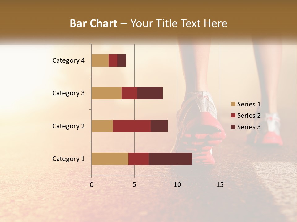 A Woman's Feet In Running Shoes On A Road PowerPoint Template