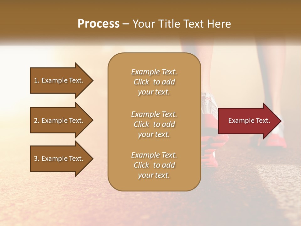 A Woman's Feet In Running Shoes On A Road PowerPoint Template