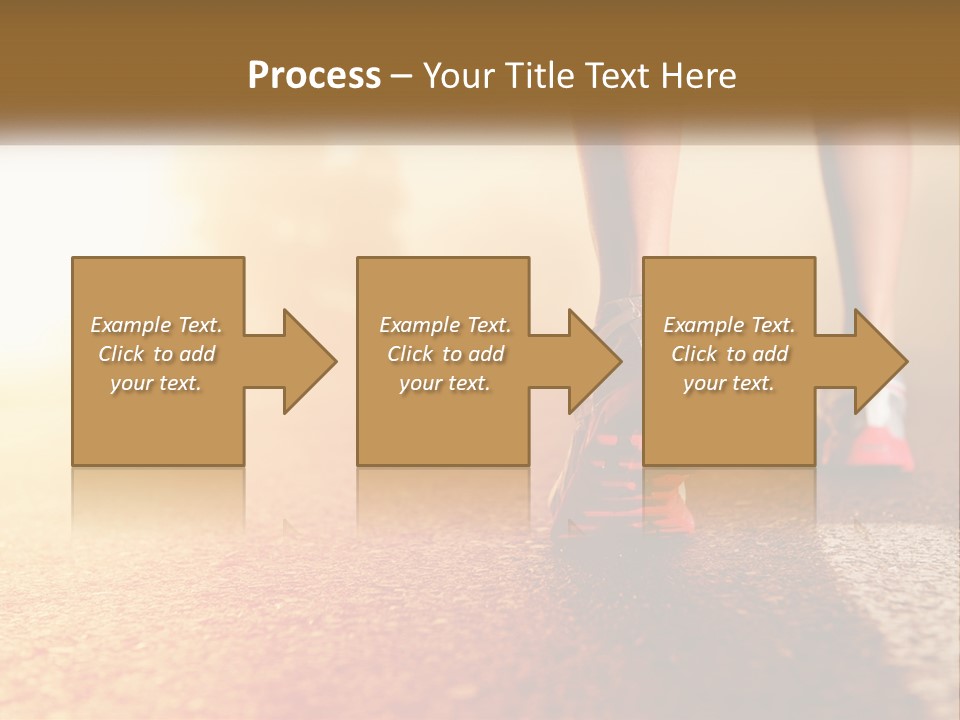 A Woman's Feet In Running Shoes On A Road PowerPoint Template