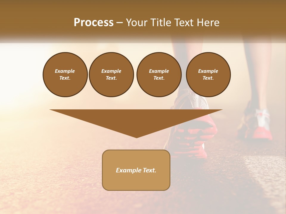 A Woman's Feet In Running Shoes On A Road PowerPoint Template