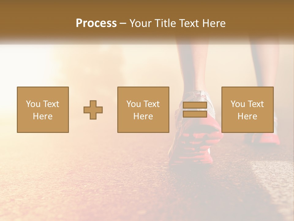 A Woman's Feet In Running Shoes On A Road PowerPoint Template