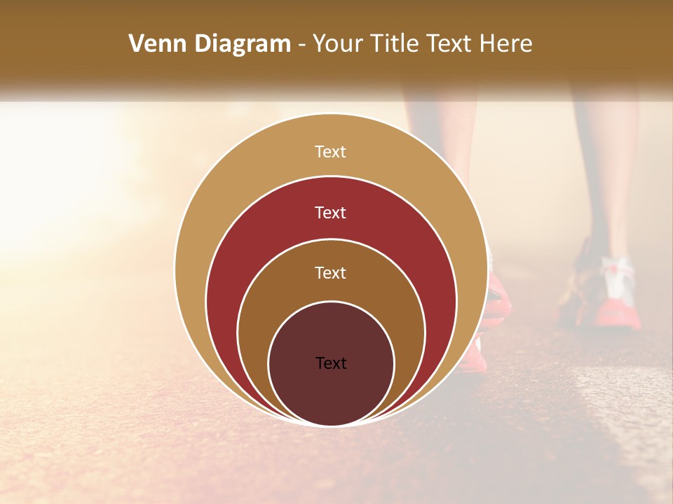 A Woman's Feet In Running Shoes On A Road PowerPoint Template
