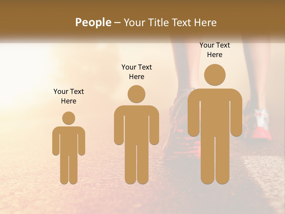 A Woman's Feet In Running Shoes On A Road PowerPoint Template