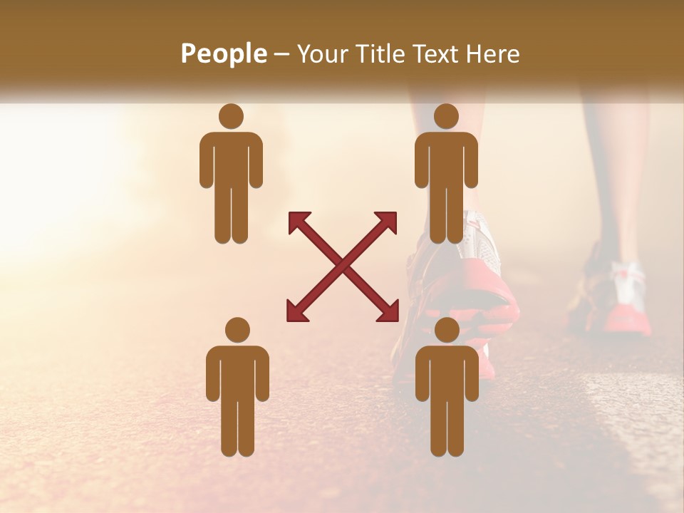 A Woman's Feet In Running Shoes On A Road PowerPoint Template