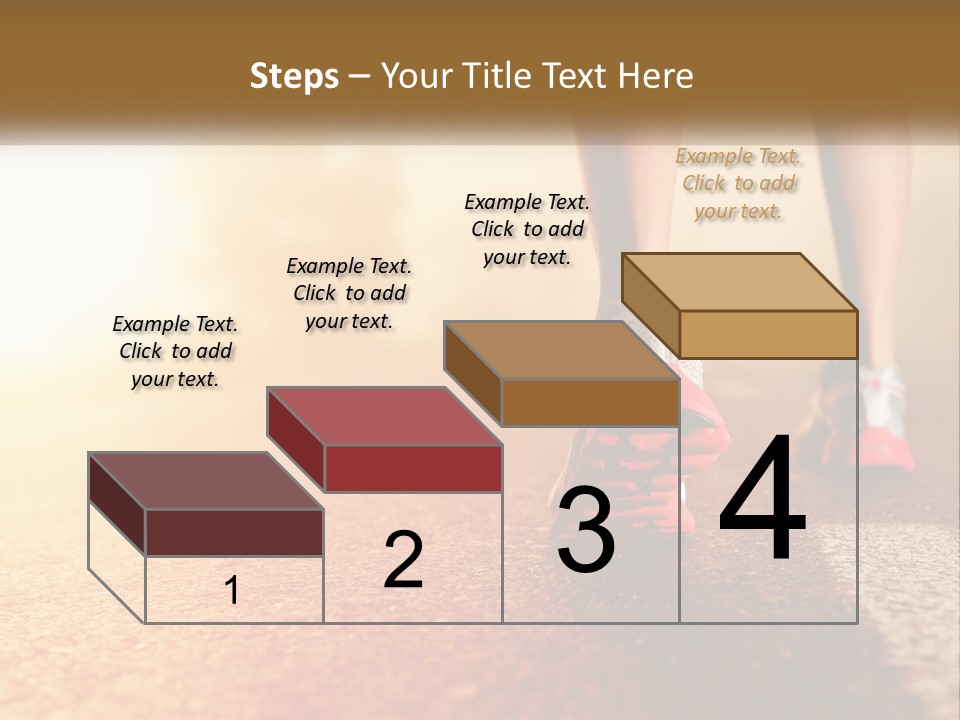 A Woman's Feet In Running Shoes On A Road PowerPoint Template