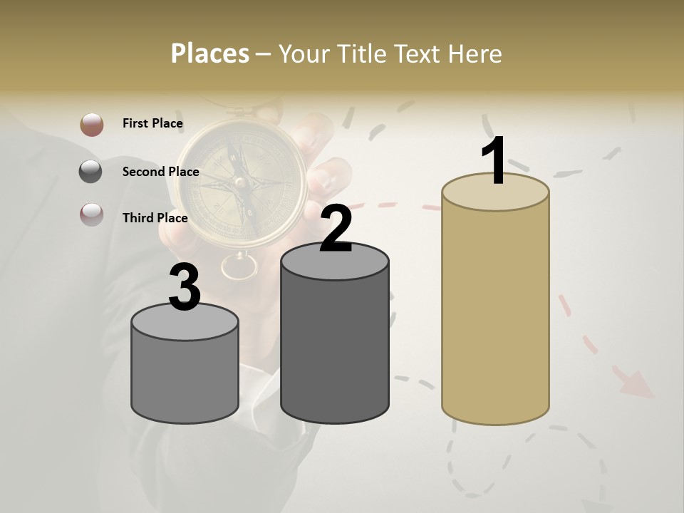 A Man In A Suit Holding A Compass PowerPoint Template