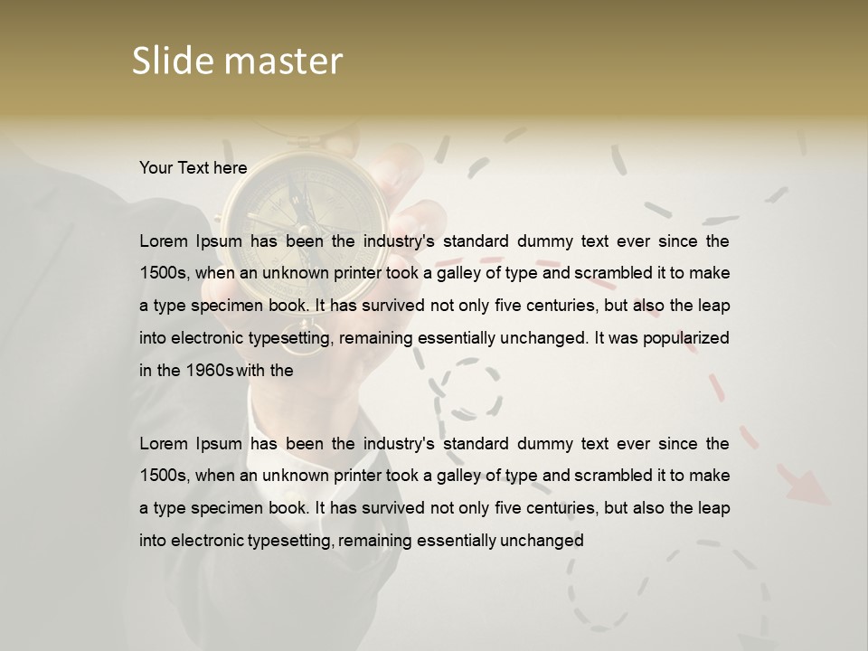 A Man In A Suit Holding A Compass PowerPoint Template