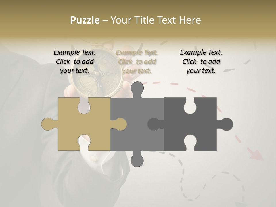 A Man In A Suit Holding A Compass PowerPoint Template