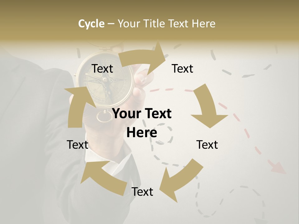 A Man In A Suit Holding A Compass PowerPoint Template