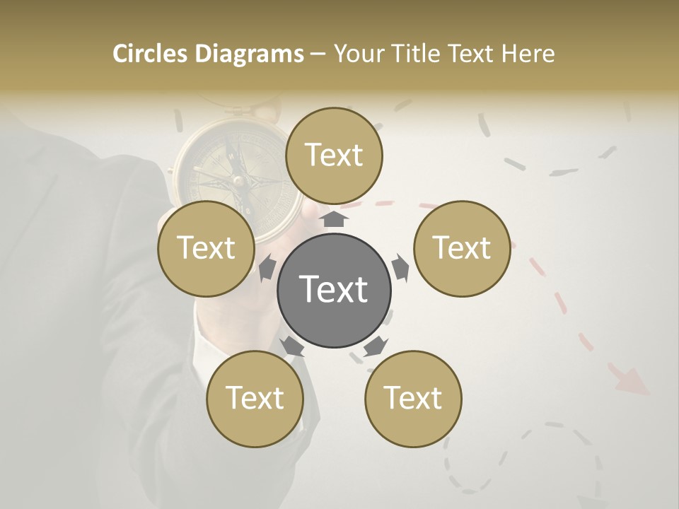 A Man In A Suit Holding A Compass PowerPoint Template