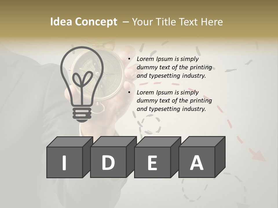 A Man In A Suit Holding A Compass PowerPoint Template