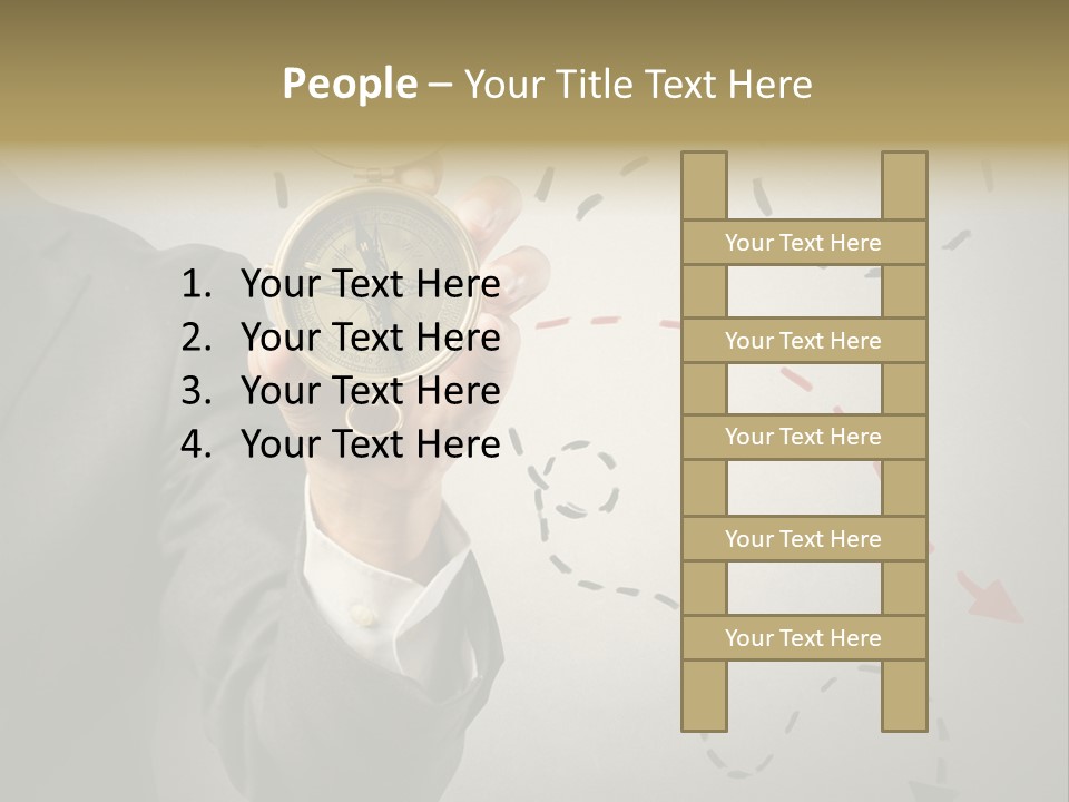 A Man In A Suit Holding A Compass PowerPoint Template