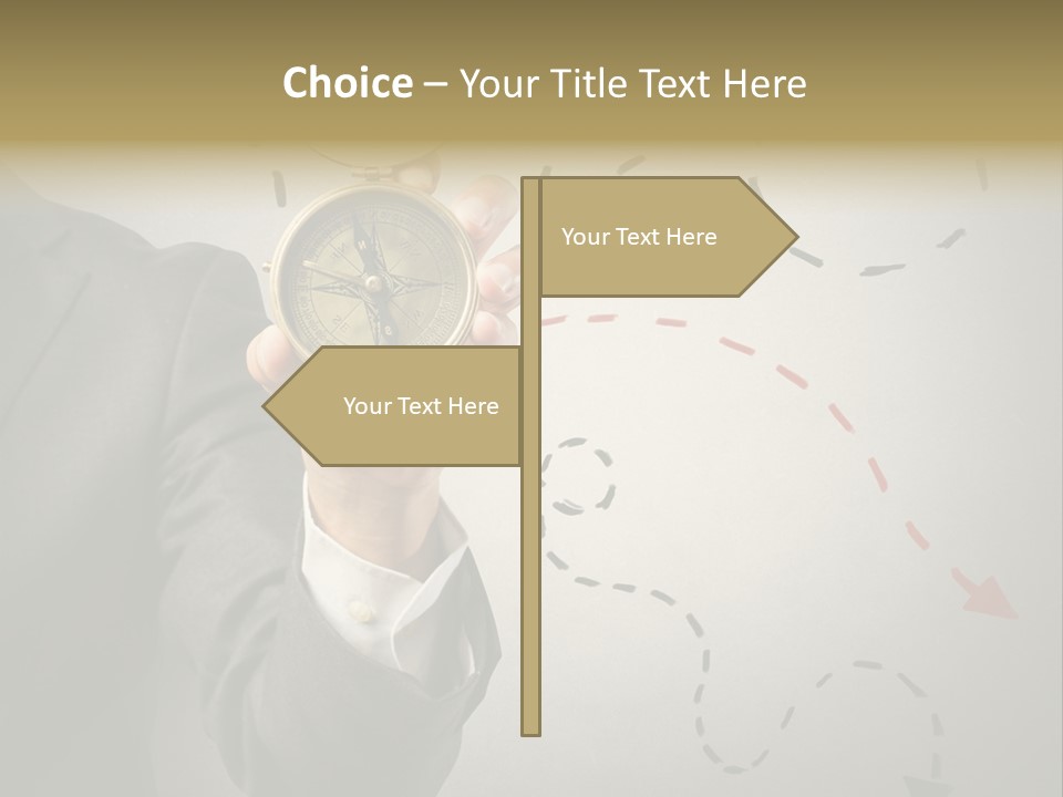 A Man In A Suit Holding A Compass PowerPoint Template