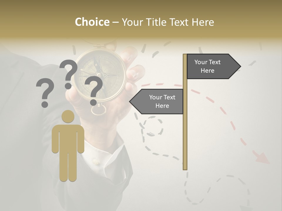 A Man In A Suit Holding A Compass PowerPoint Template