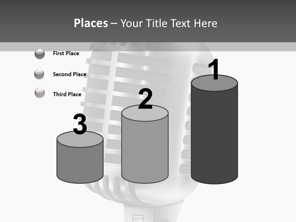 A Microphone On A Stand With A White Background PowerPoint Template