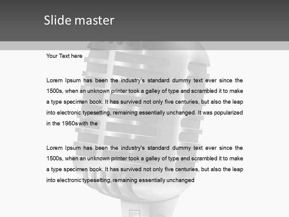 A Microphone On A Stand With A White Background PowerPoint Template