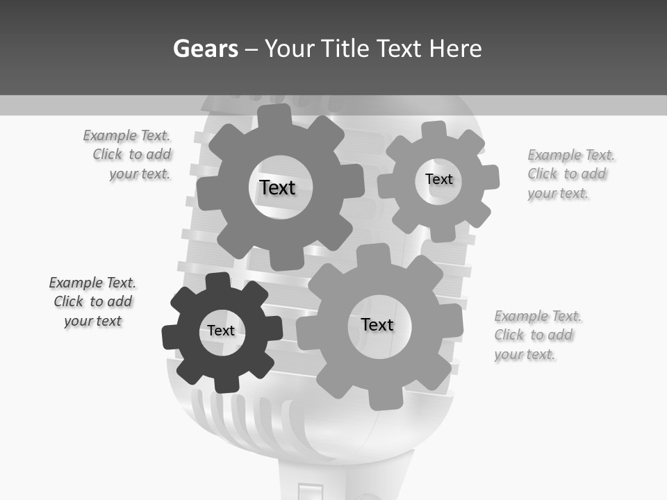 A Microphone On A Stand With A White Background PowerPoint Template