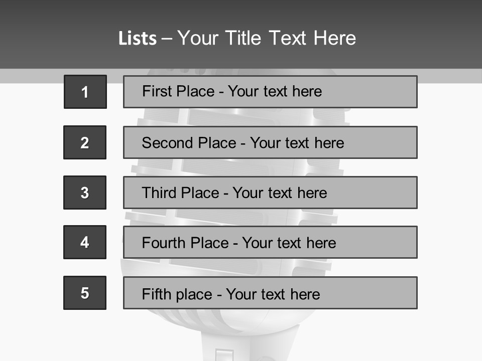 A Microphone On A Stand With A White Background PowerPoint Template