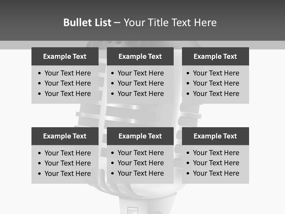A Microphone On A Stand With A White Background PowerPoint Template