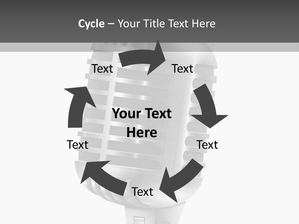 A Microphone On A Stand With A White Background PowerPoint Template
