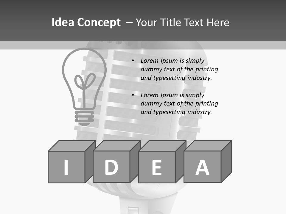 A Microphone On A Stand With A White Background PowerPoint Template