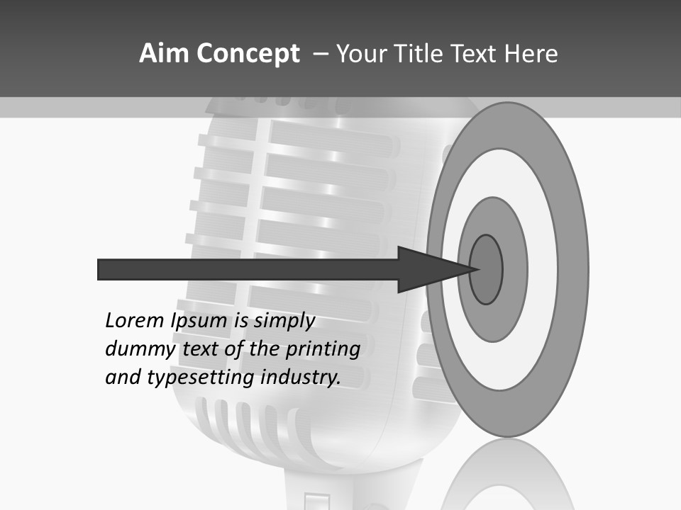 A Microphone On A Stand With A White Background PowerPoint Template