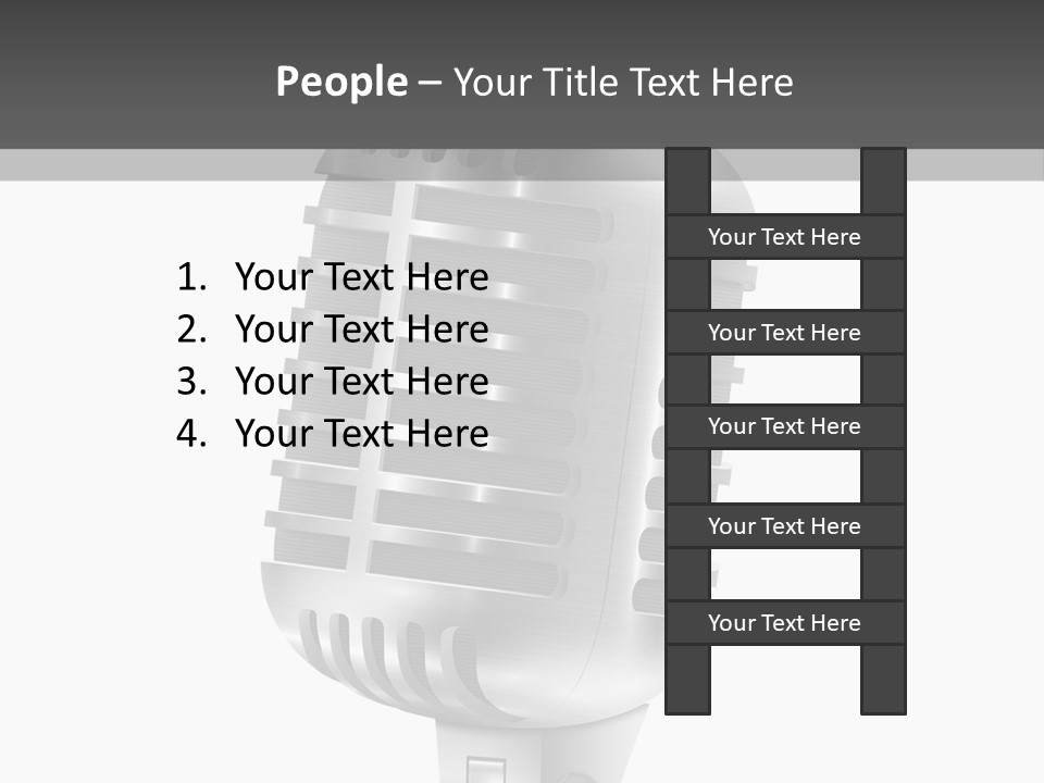 A Microphone On A Stand With A White Background PowerPoint Template