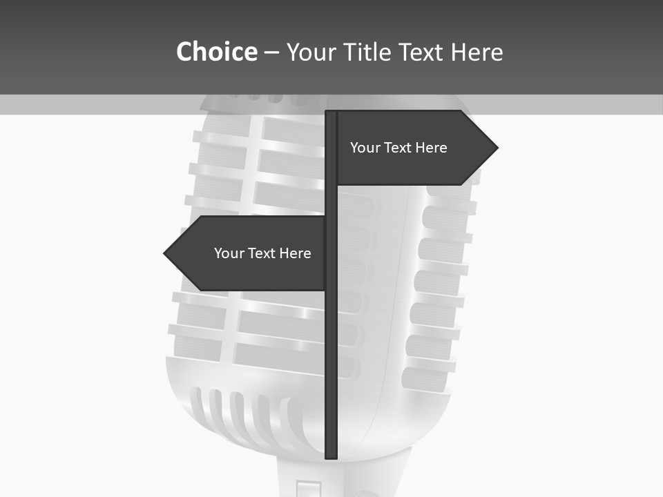 A Microphone On A Stand With A White Background PowerPoint Template