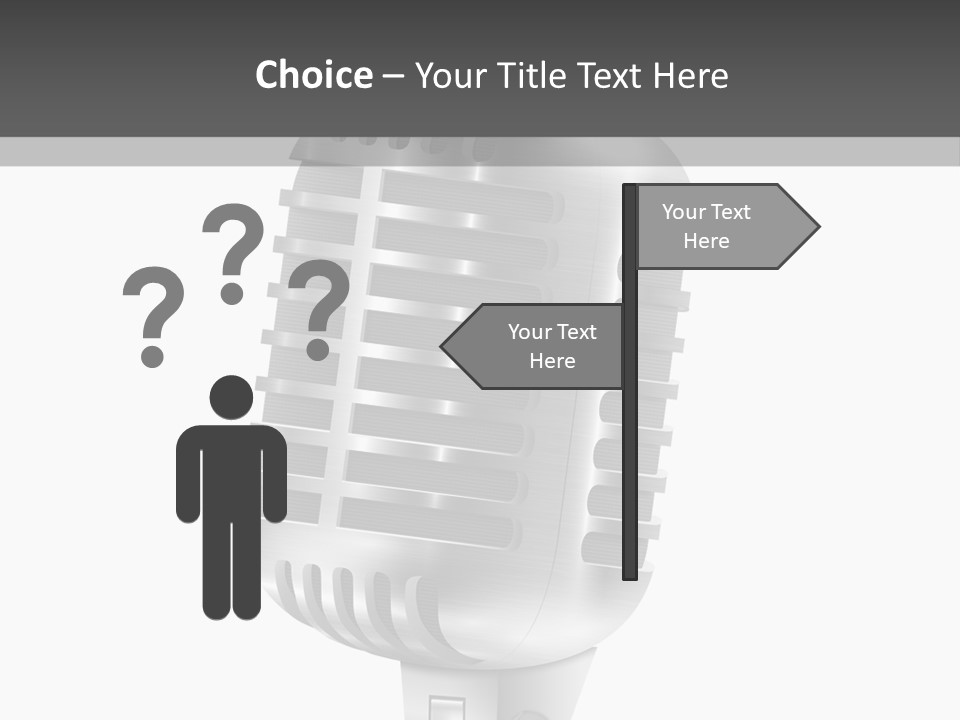 A Microphone On A Stand With A White Background PowerPoint Template