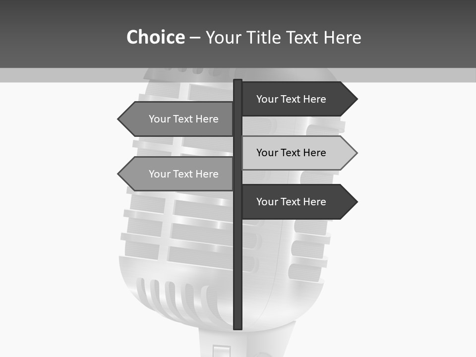 A Microphone On A Stand With A White Background PowerPoint Template