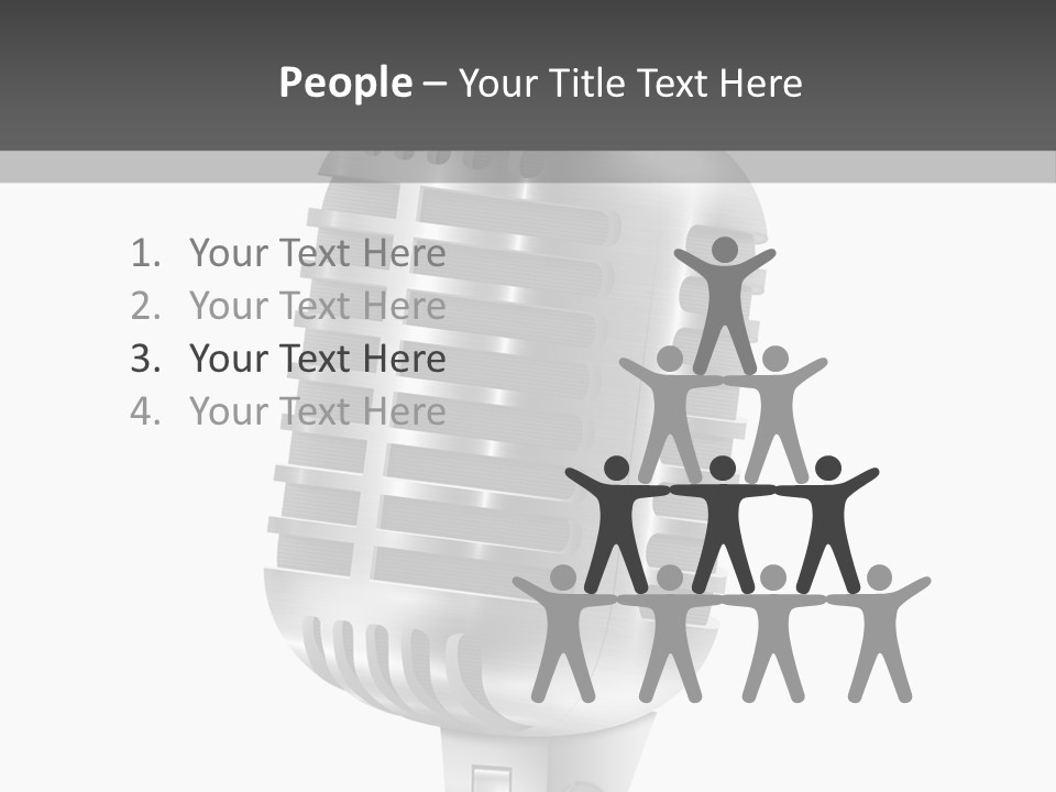 A Microphone On A Stand With A White Background PowerPoint Template