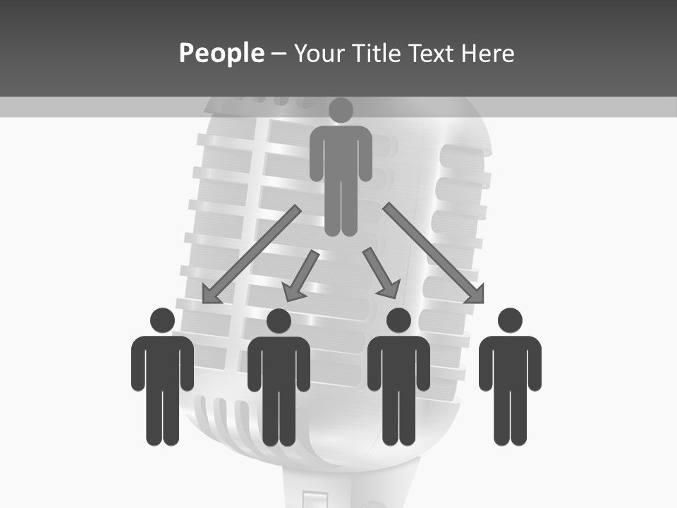 A Microphone On A Stand With A White Background PowerPoint Template