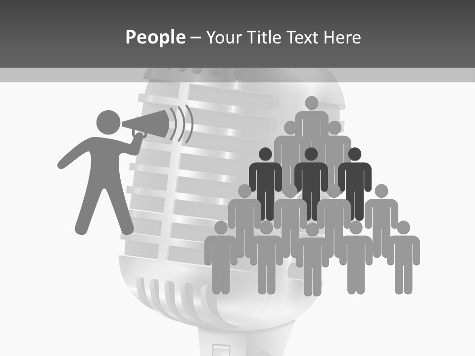 A Microphone On A Stand With A White Background PowerPoint Template