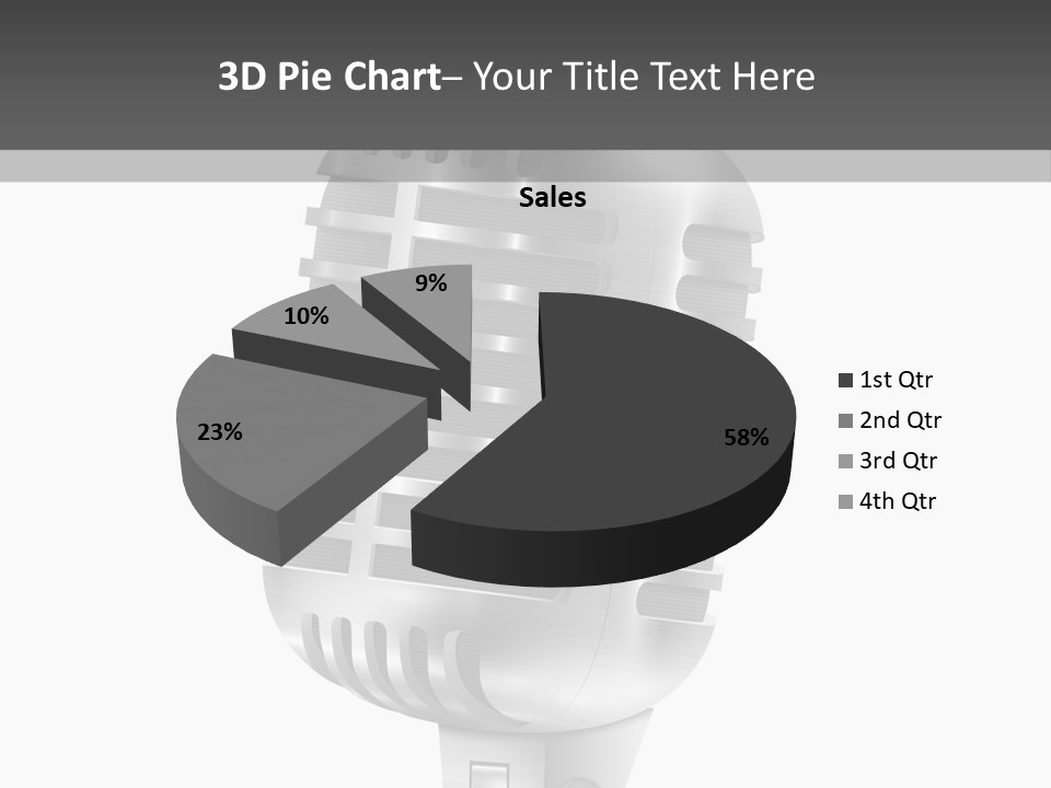 A Microphone On A Stand With A White Background PowerPoint Template