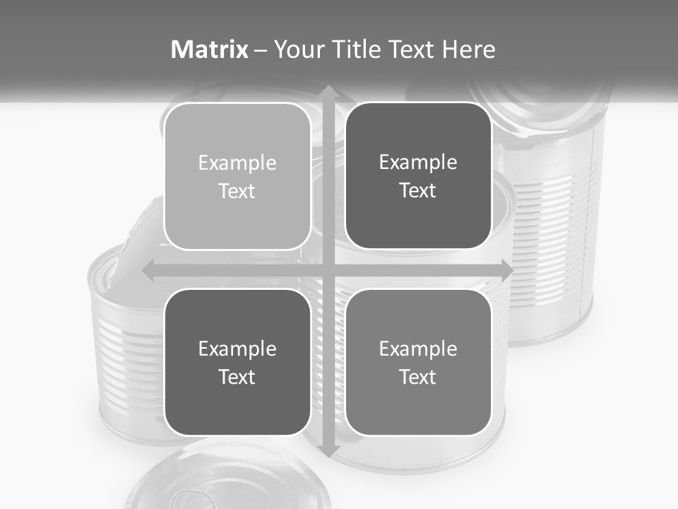 A Group Of Tin Cans On A White Background PowerPoint Template