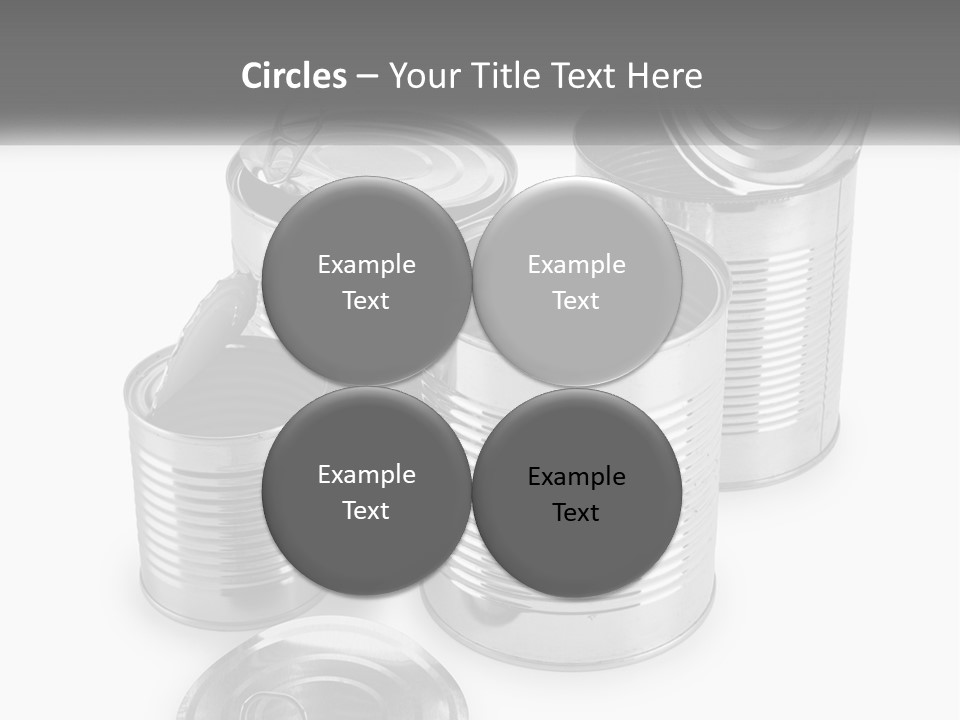 A Group Of Tin Cans On A White Background PowerPoint Template