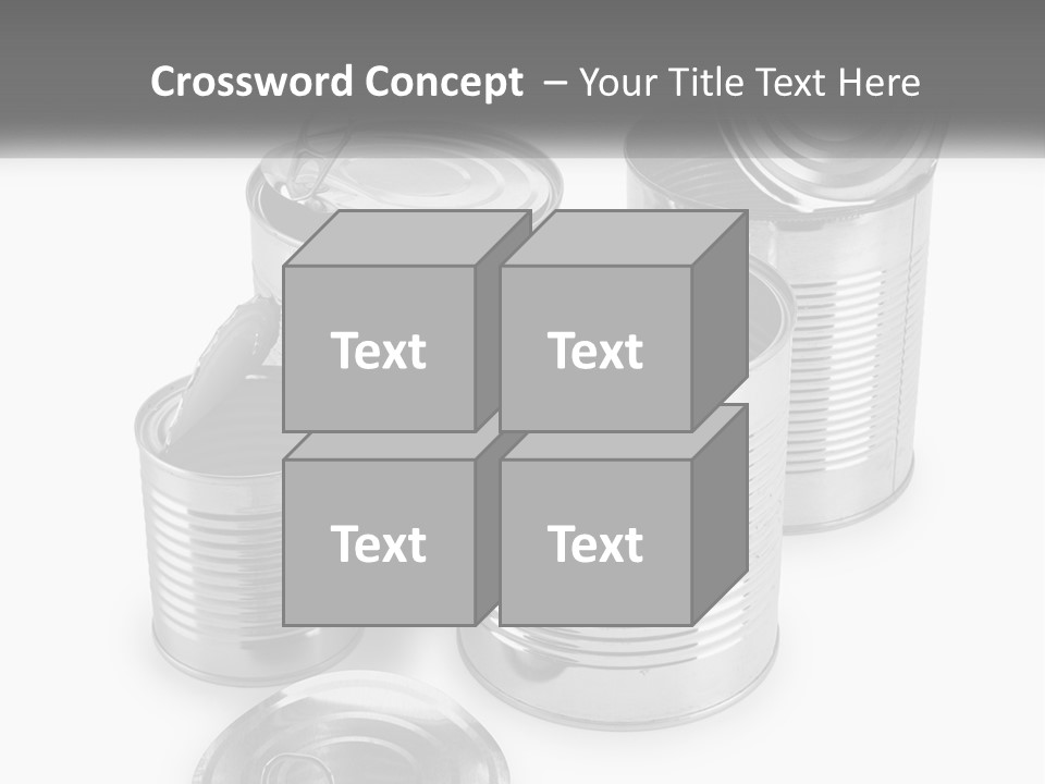 A Group Of Tin Cans On A White Background PowerPoint Template