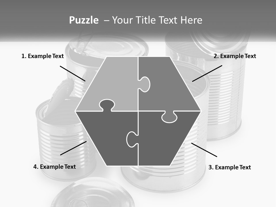 A Group Of Tin Cans On A White Background PowerPoint Template