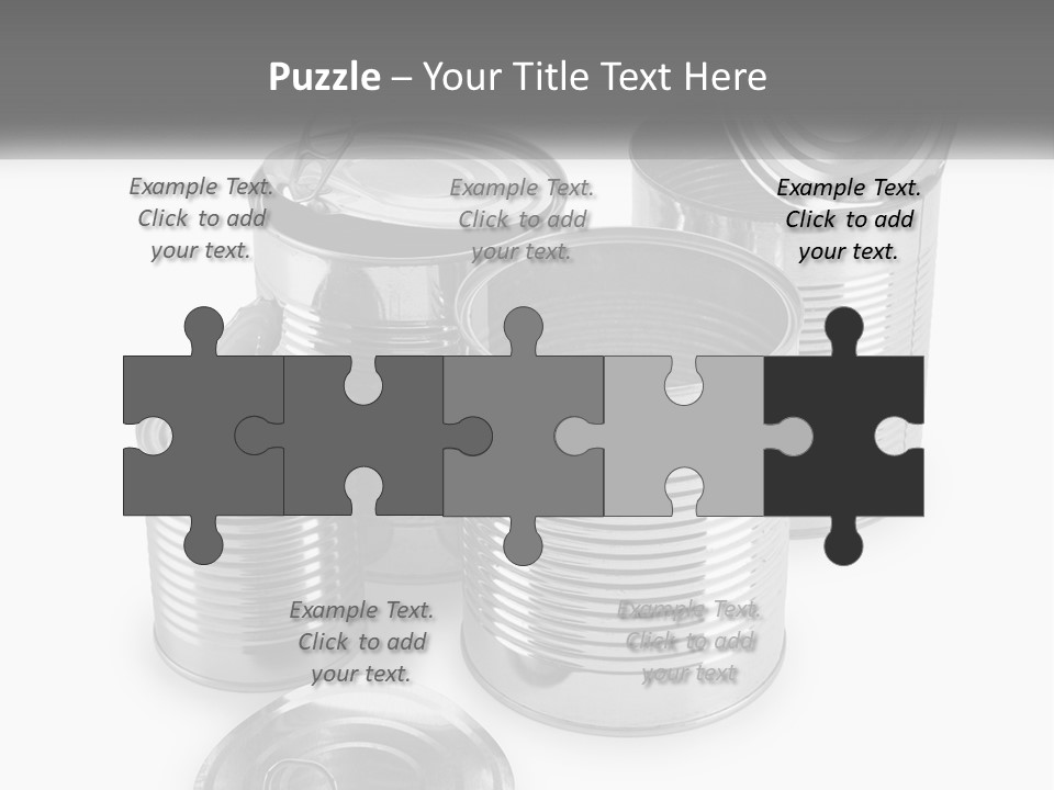 A Group Of Tin Cans On A White Background PowerPoint Template