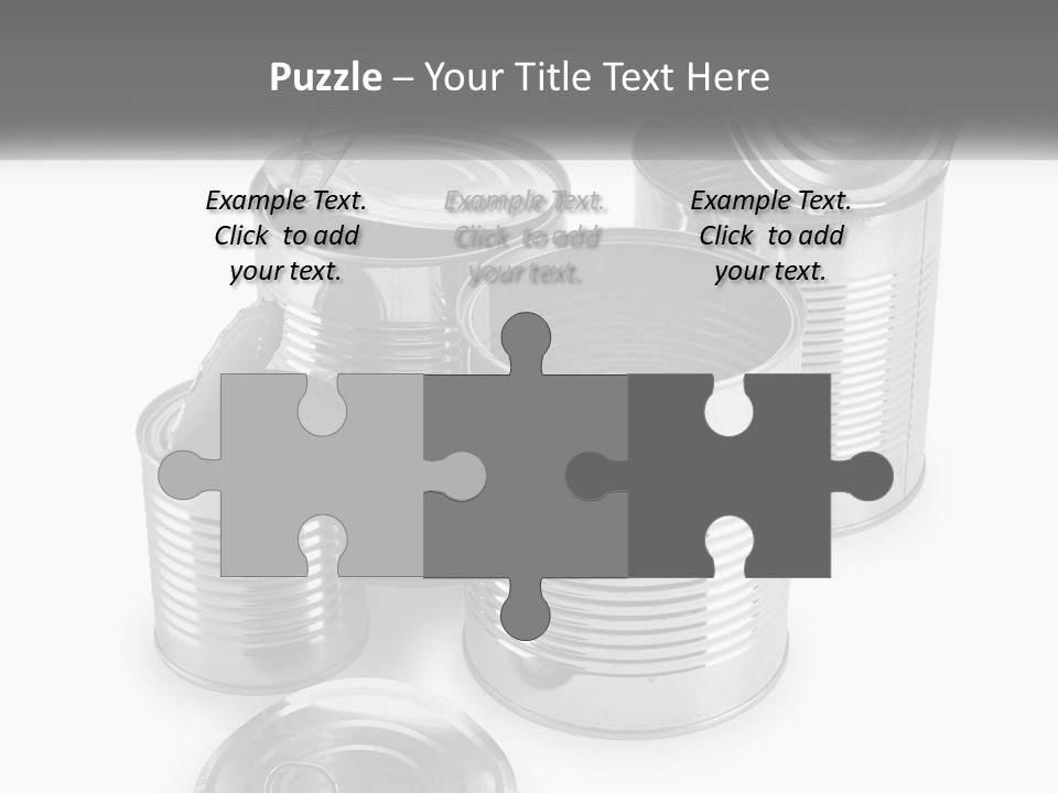 A Group Of Tin Cans On A White Background PowerPoint Template