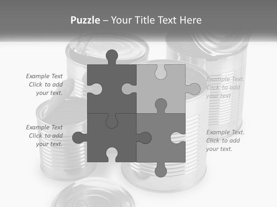 A Group Of Tin Cans On A White Background PowerPoint Template